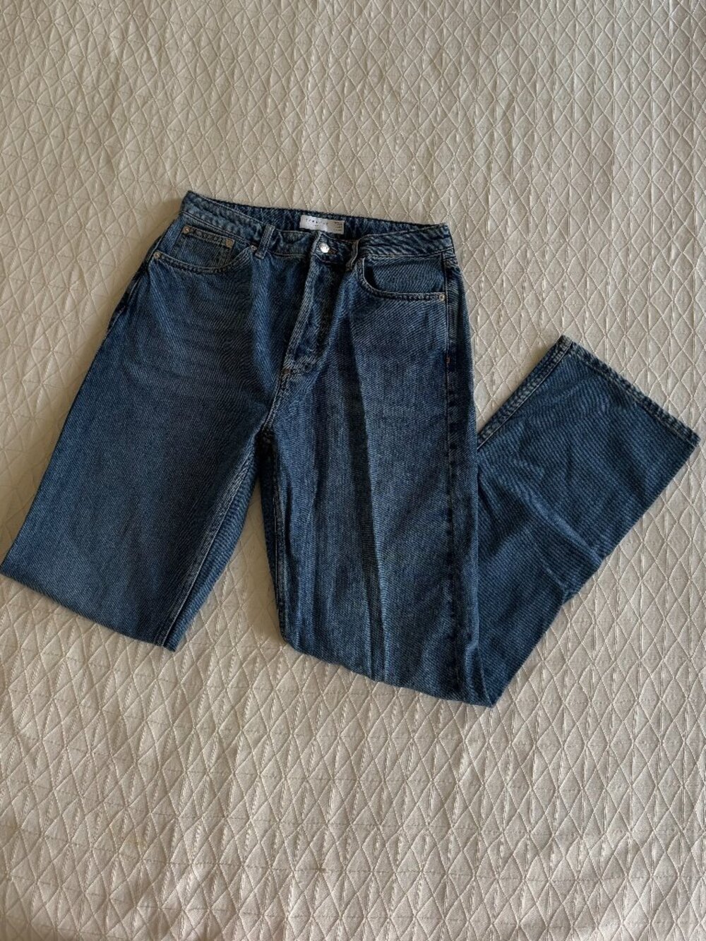 Topshop Kort High Rise Straight Jeans - Medium Wash NWOT W30 L32